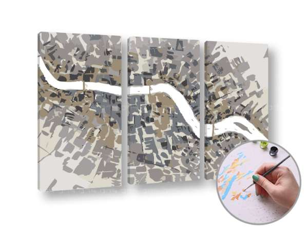 Festés számok szerint GREY ABSTRAKT | low difficulty