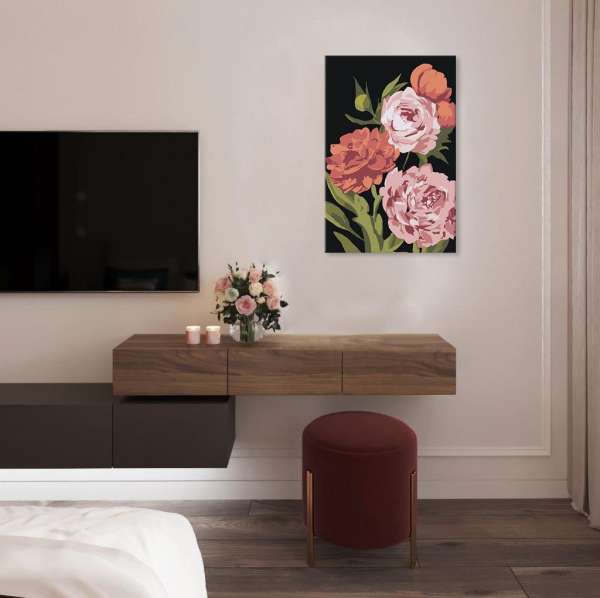 Festés számok szerint FLOWER GARDEN | low difficulty SPECIAL BLACK