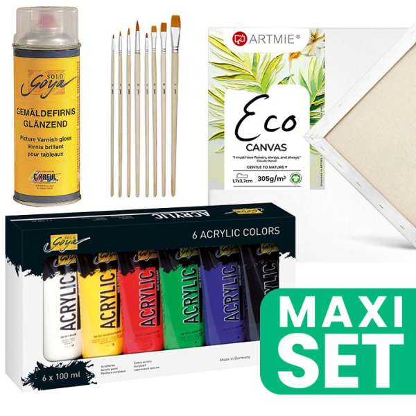 Alap festőkészlet ecsetekkel és fényes lakkkal