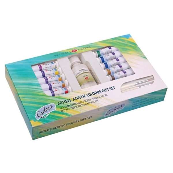 Akrilfesték ajándék készlet Ladoga / 15 részes  (Akrilfesték készlet)