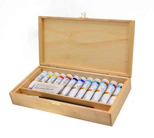 Művészi olajfesték készlet Ladoga Fa boxban / 12x18ml (Művészi)
