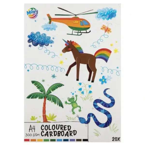 A4 színes karton - 10 színű, 20 lap, 300 GSM