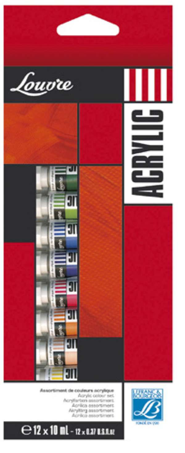 Akrilfestékek LOUVRE 12x10ml  (festőszett Lefranc & Bourgeois)