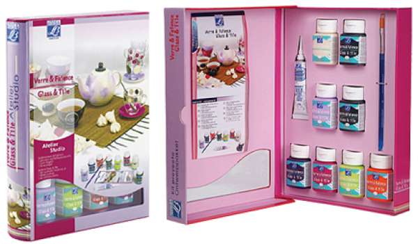 GLASS & TILE Festékek- TRANSPARENT Szett 8x50ml (transparens üveg,)