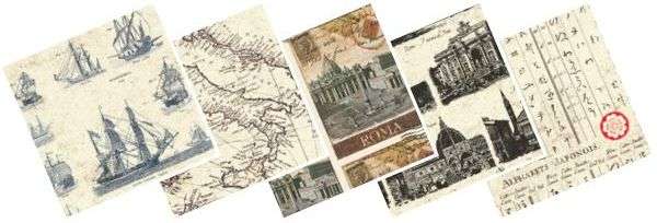 Decoupage papír [decoupage] ROSSI - kalligráfus motívumok / 15 darab