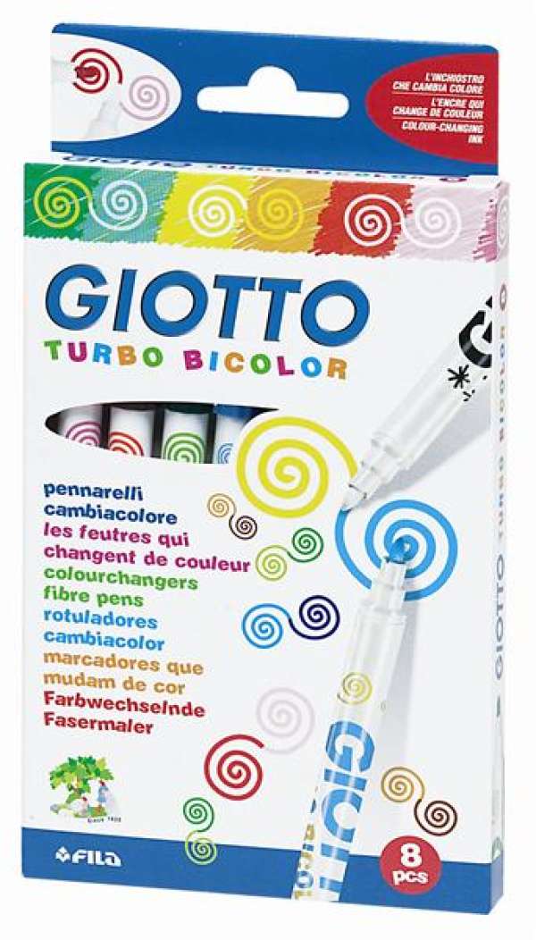 Filctollak GIOTTO Turbo Bicolor / 8 szín (kreatív kellékek)