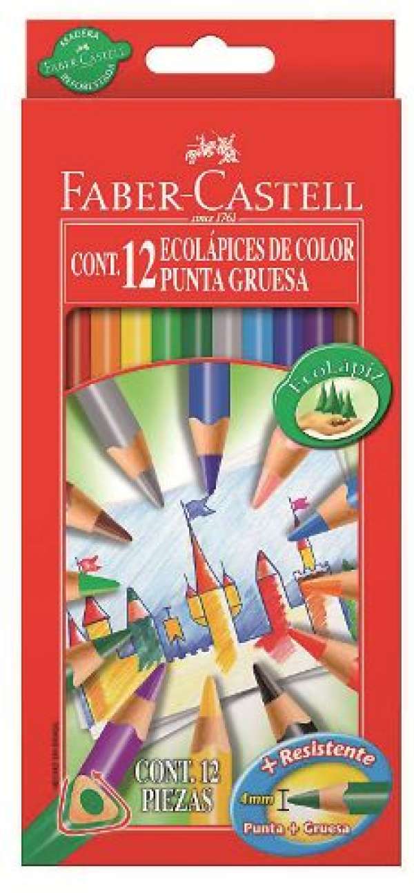 Eco szinesceruza készlet 4mm-es heggyel - 12 szín (Faber Castel -)