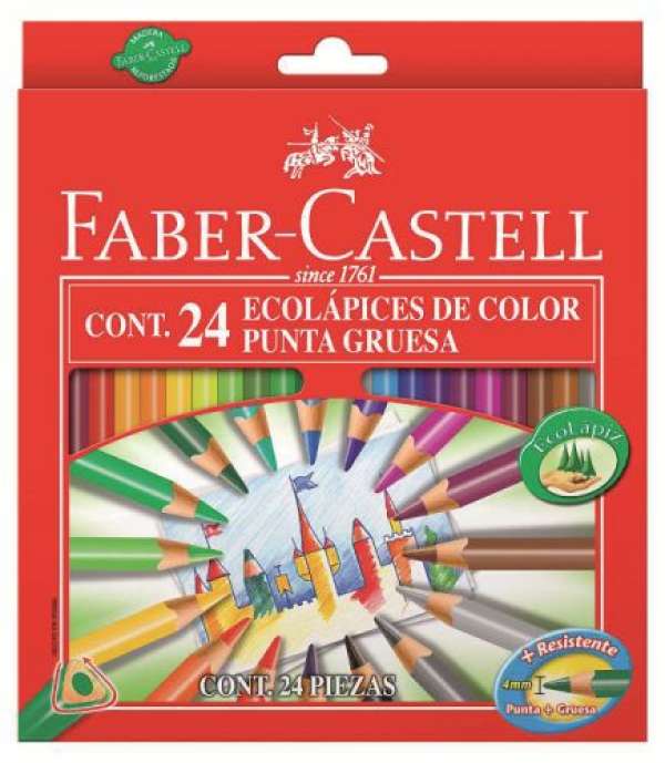 Eco szinesceruza készlet 4mm-es heggyel - 24 szín (Faber Castel -)