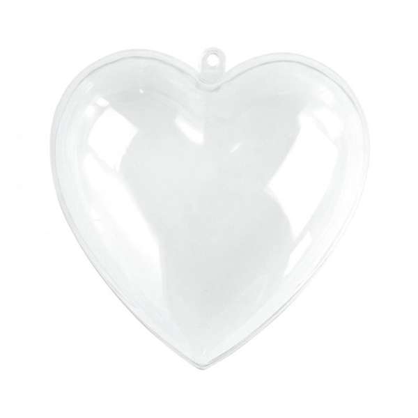 Műanyag szív három részes - 10 cm (valentinnapi dekorációk)