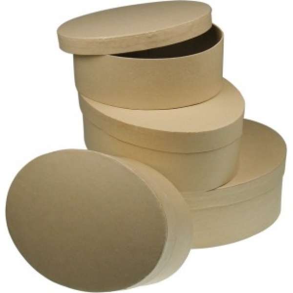Ovális karton doboz 13.5 x 10cm / V 5cm (karton termékek decoupagehoz)