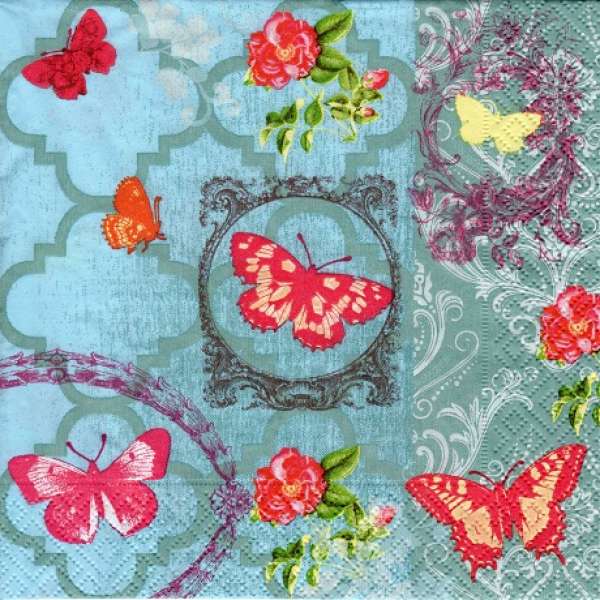 DECOUPAGE szalvéta - Butterfly Garden - 1 db (Decoupage )