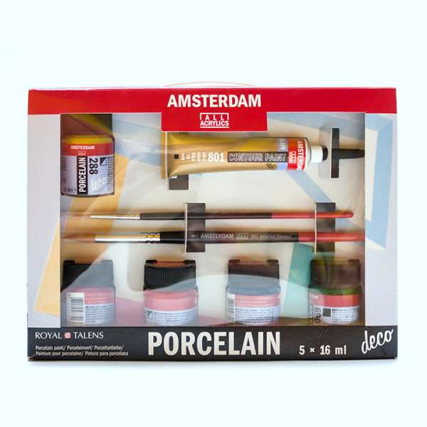 Porcelánfesték indító készlet Amsterdam porcelain deco 5x16 ml