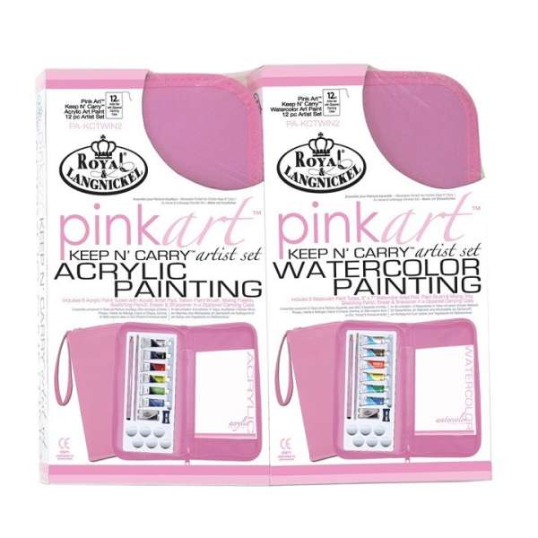 Akrilfesték és akvarell festék kettős készlet Pink Art TWIN SET 