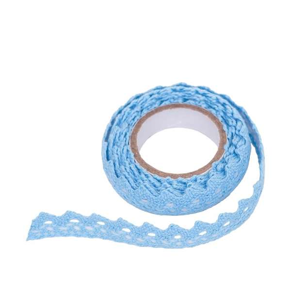 Öntapadós pamut szalag csipke 1.8 m / Blue (kreatív kellékek )