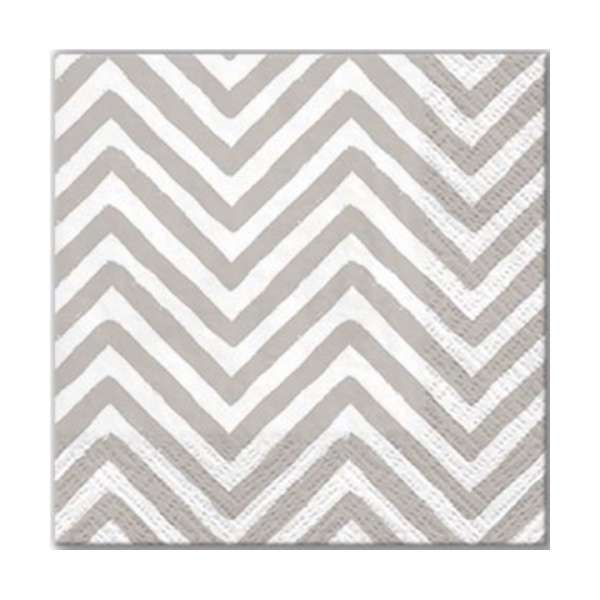 Decopuage szalvéta - Big Chevron Gray - 1 db (decoupage szalvéták)