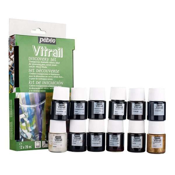 Üvegfesték Pebeo Vitrail Discovery szett / 12 x 20 ml (Vitrail)