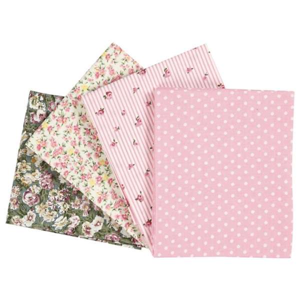 Patchwork szövet - flowers - 4 db - 45 x 55 cm (pamut anyag)