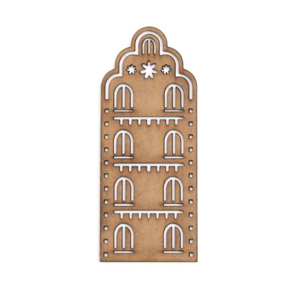 Fa díszítőelem - történelmi épület - 20 x 8 cm (MDF dekorációk)