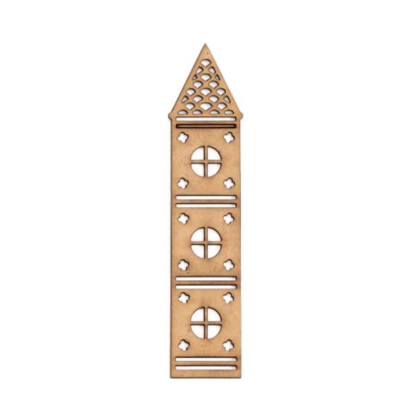 Fa díszítőelem - épület - 20.5 x 4 cm (MDF dekorációk )