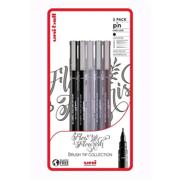 Készlet UNI PIN markerek fineliner Flow and Flourish 5 db