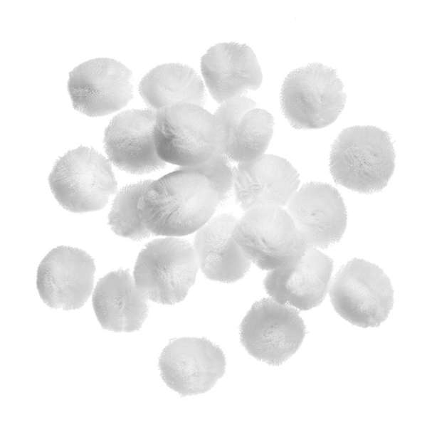 Tüll pomponok kézműveskedéshez | 24 db, fehér, 2 cm-es