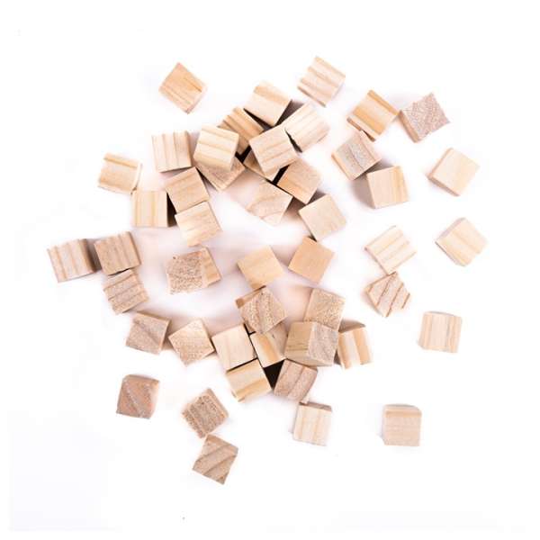 Természetes fakockák 15x15 mm / 49 darabos készlet