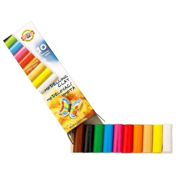 KOH-I-NOOR modellező gyurma - 10 színből álló készlet, 200g