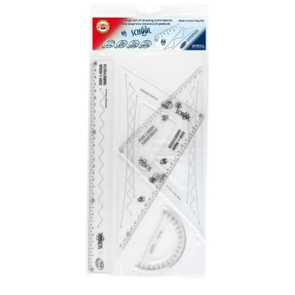 KOH-I-NOOR Nagy geometriai készlet / 4 db, iskolai osztályzat