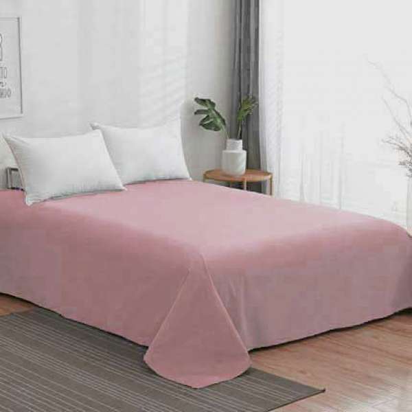 Egyszínű rózsaszín lepedő - 180x220 cm