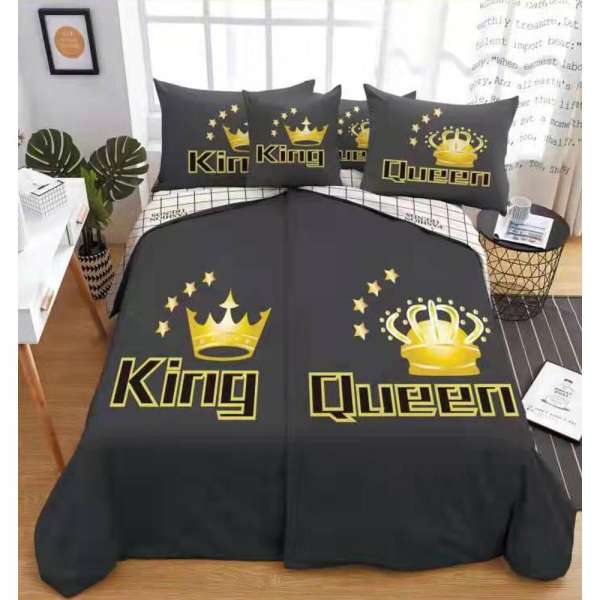 King/Queen Koronás 6 részes páros ágyneműhuzat