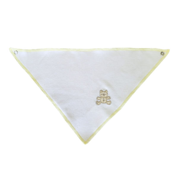 Mackó mintás fehér nyálkendő