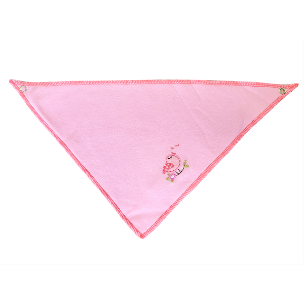 Madárka mintás rózsaszín nyálkendő