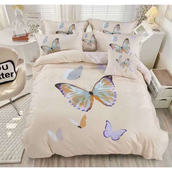 Beige butterfly 3 részes ágyneműhuzat