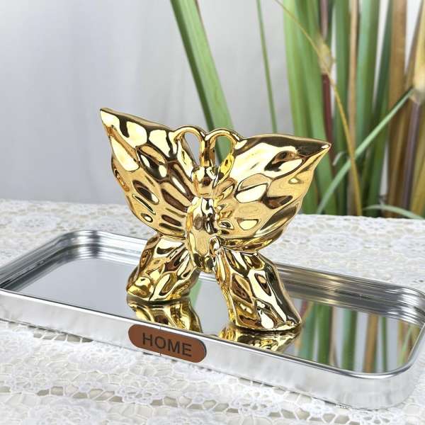 Pillangó alakú dekoráció - Aranysárga