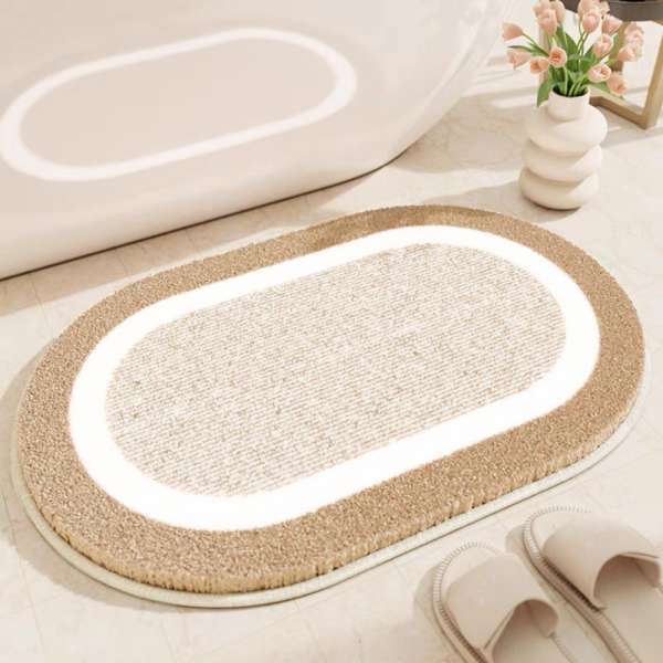 Puha szőnyeg/kádkilépő 40x60 cm - csíkos, ovális