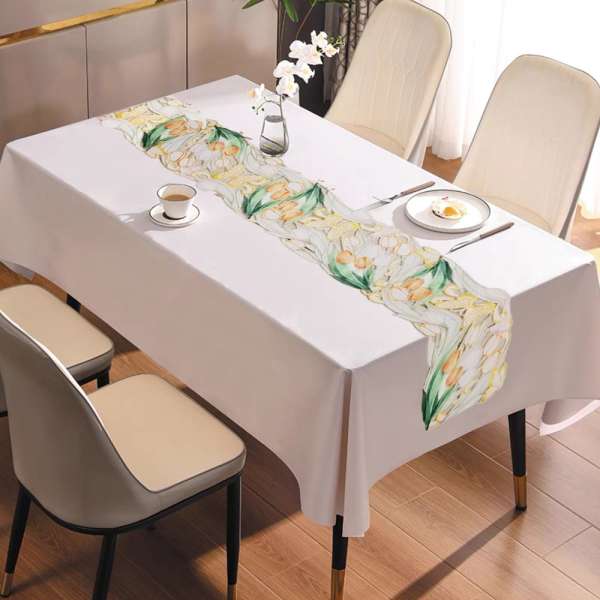 Pillangó & tulipán mintás húsvéti asztali futó - 20X160 CM