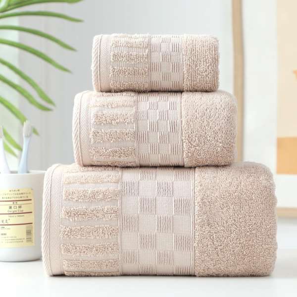 Tartanica bézs színű törölköző - 50x100 cm