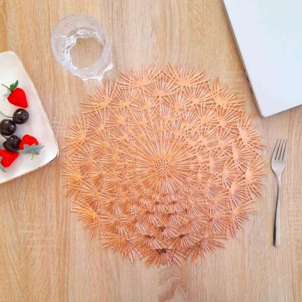 Pitypang kerek tányéralátét - Rose gold