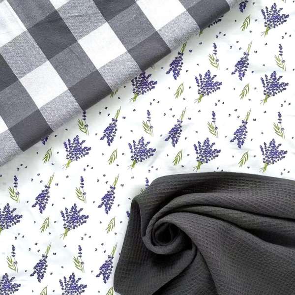 Levendula mintás 3 részes konyharuha szett