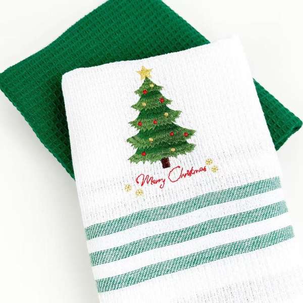 Zöld 2 részes karácsonyi konyharuha szett