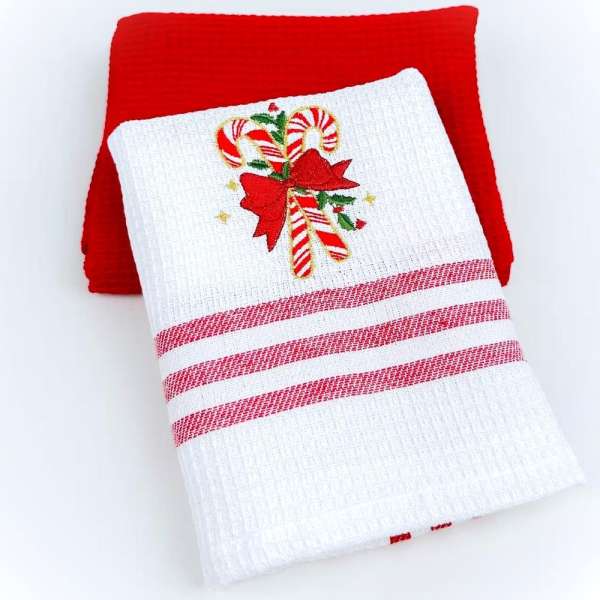 Piros 2 részes karácsonyi konyharuha szett