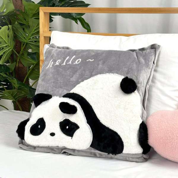 Panda mintás 2in1 gyerek párna-takaró