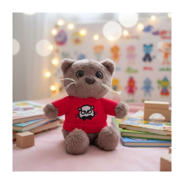 Pólós plüss cica kulcstartó