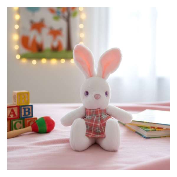 Plüss nyuszi kulcstartó