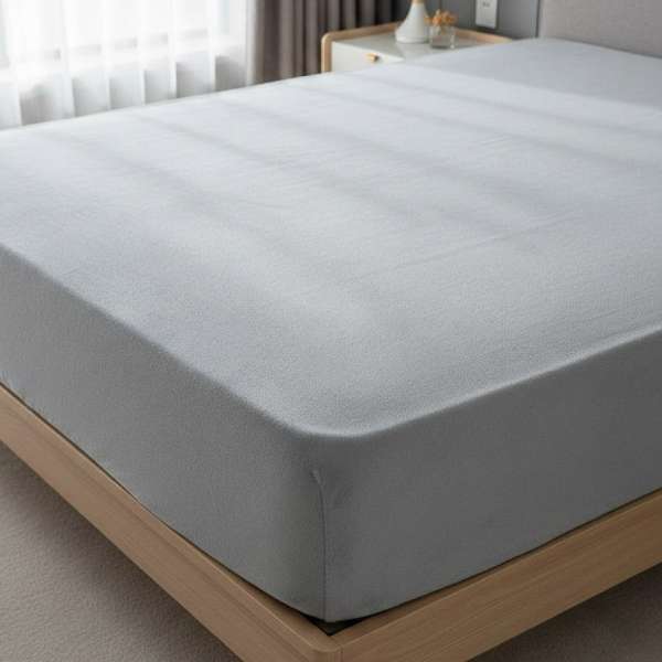 Mikroplüss világosszürke lepedő - 180x200 cm