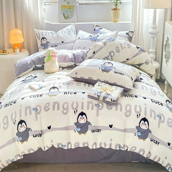 Penguin party gyerek krepp ágyneműhuzat szett - 2 részes