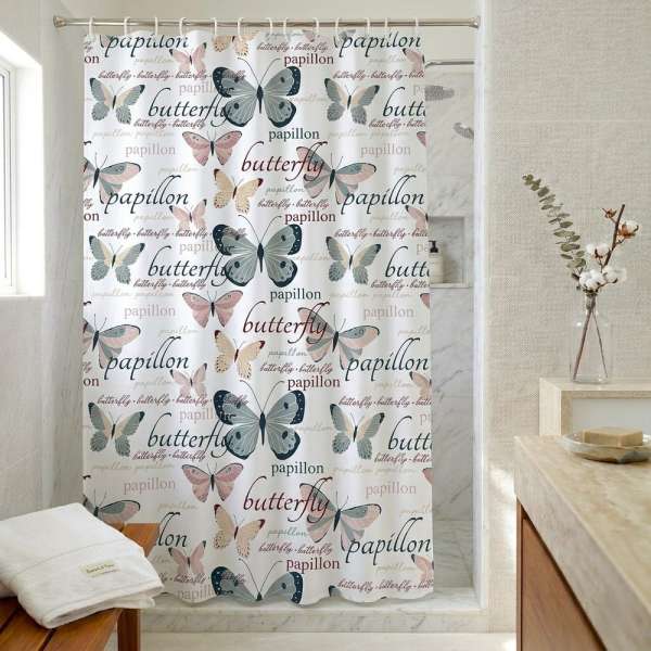 Pillangó mintás zuhanyfüggöny