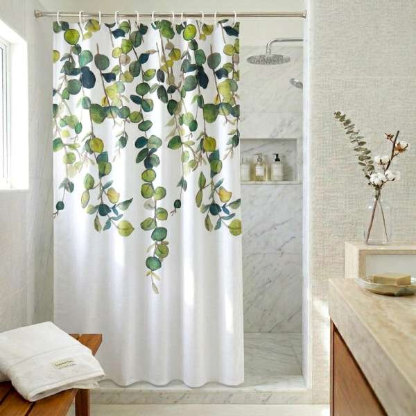 Levélmintás zuhanyfüggöny