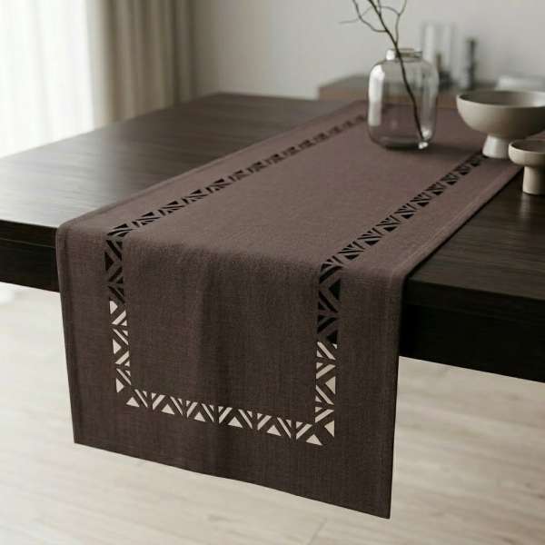Semleges Elegancia csokoládé barna színű futó terítő 40x170cm