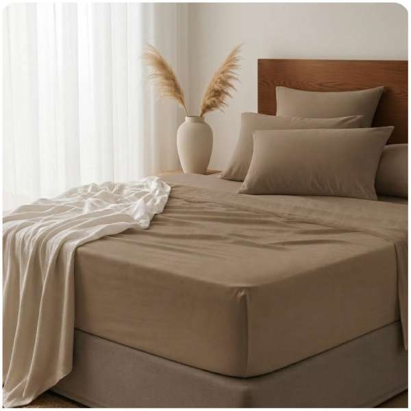 Harmony Collection cappuccino gumis lepedő - 90x100 cm